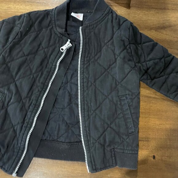 Kids Jacket Bundle - Nike Baby Blue Zip-Up & Black Quilted Jacket w/ Zipper 12mo - Picture 7 of 7